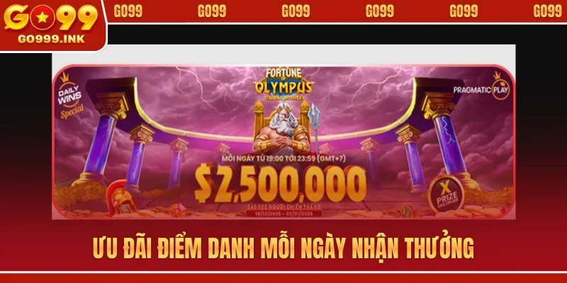 Ưu đãi điểm danh mỗi ngày nhận thưởng